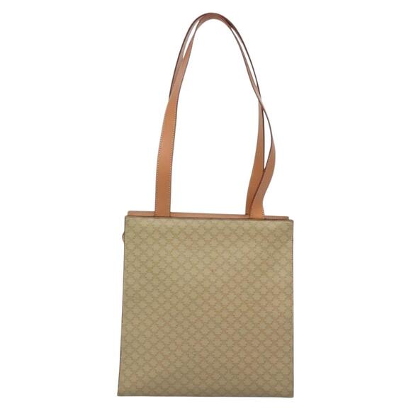 CELINE Macadam Canvas Tote Bag Pvc Beige Gold - Picture 3 of 12